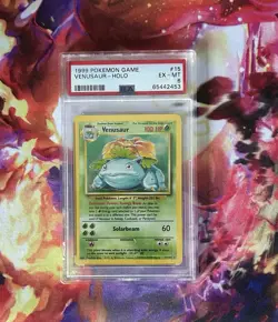 1999 POKEMON GAME #15 VENUSAUR HOLO EX-MT PSA 6 15/102 - Image 1