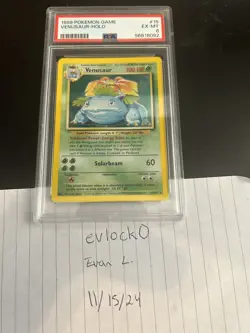1999 POKEMON GAME #15 VENUSAUR HOLO EX-MT PSA 6 15/102 - Image 1