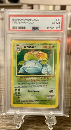 1999 POKEMON GAME #15 VENUSAUR HOLO EX-MT PSA 6 15/102 - Image 1