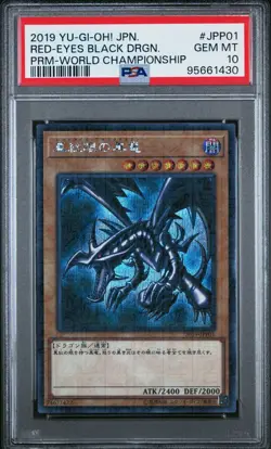 Red-Eyes Black Dragon Yugioh 2019 2019-JPP01 Millennium Secret Rare 1st PSA 10 - Image 1