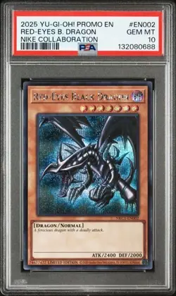 PSA 10 YU-GI-OH! NIKE COLLABORATION EN002 RED-EYES BLACK DRAGON PROMO 2025 - Image 1