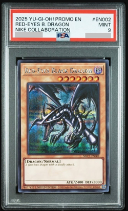 PSA 9 Red-Eyes Black Dragon NKC1-EN002 Nike Promo Yugioh Card 2025 Japanese - Image 1