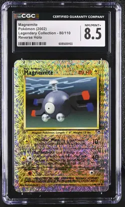 CGC 8.5 Magnemite 2002 Legendary Collection 80/110 Reverse Holo Pokemon Card - Image 1