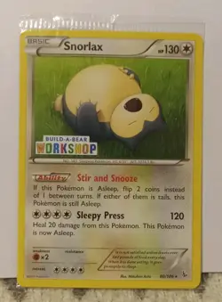 Pokemon Build A Bear Workshop Snorlax 80/106 Card Sealed - Image 1