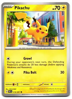 Pikachu 018/091 - Paldean Fates Common Pokemon TCG - M/LP Card - Image 1