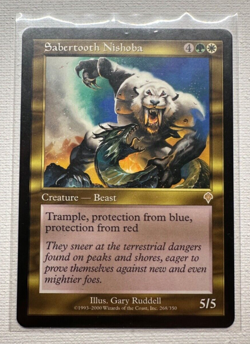 MTG Magic The Gathering - SABERTOOTH NISHOBA - RARE CARD #268 - INVASION - NM/MT - Image 1