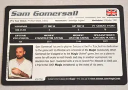 2006 Magic The Gathering Sam Gomersall #9/30 Pro Tour Card MTG TCG CCG - Image 2