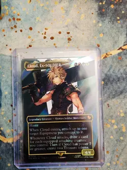 Cloud, Ex-SOLDIER (Borderless) (Surge Foil) Commander: Final Fantasy Foil #210 - Image 1