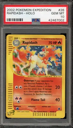 Pokemon Rapidash Expedition Holo Rare #26 PSA 10 Gem Mint - Image 1