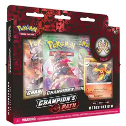Pokemon TCG Champion's Path Special Pin Collection Box Motostoke Gym Box NEW - Image 1