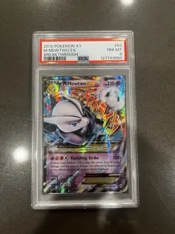 Pokemon XY Mewtwo EX Breakthrough Secret Rare PSA NM-MT 8 - Image 1