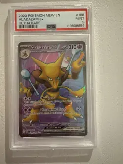 Alakazam ex 188/165 Pokemon 151 Full Art Ultra Rare Card PSA 9 Mint! - Image 1