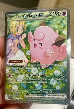 Pokemon Lillie's Clefairy ex 184/159 Journey Together Holo Special Illustration. - Image 3