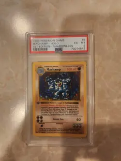 Pokemon TCG Machamp Base Set 8/102 Holo 1st Edition Holo Rare PSA 6 - Image 1