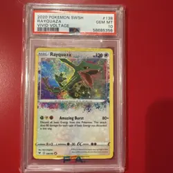 2020 Pokemon Vivid Voltage Rayquaza Amazing Rare Card 138/185 PSA 10 Gem Mint - Image 1