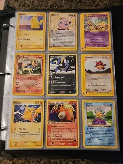 Huge Pokemon Collection Binder Vintage / E-Reader Lot of Cards Pikachu WoTC Etc - Image 1