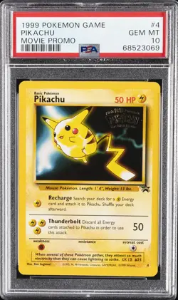 1999 POKEMON GAME MOVIE MOVIE PROMO #4 PIKACHU PSA 10 - Image 1