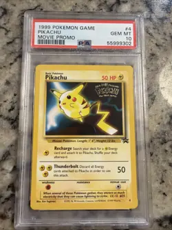 Ultra Rare 1999 Pokemon Game Pikachu Movie promo PSA 10 Only POP 1100 !! - Image 1