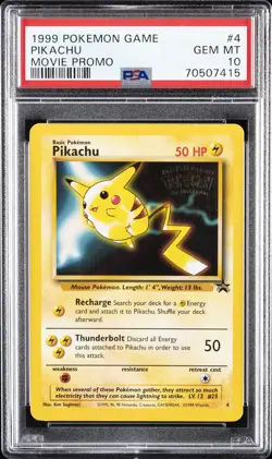 1999 POKEMON GAME MOVIE PROMO #4 PIKACHU PSA 10 - Image 1