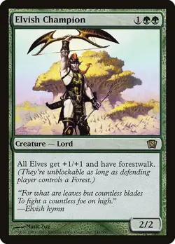 Elvish Champion 1x FOIL MtG FOIL Eighth Edition PLAYED - Image 1