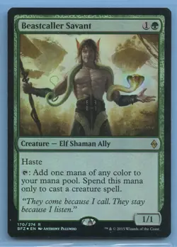 MTG: Battle for Zendikar: Beastcaller Savant: FOIL - Image 1