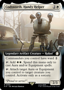 Codsworth, Handy Helper (Extended Art) [Fallout] Magic MTG - Image 1