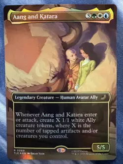 NM - Aang and Katara (Borderless) - Avatar: The Last Airbender - Foil - Image 1