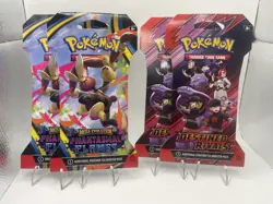Pokemon TCG: Destined Rivals & Phantasmal Flames Blister Pack Sealed - Lot Of 4 - Image 1