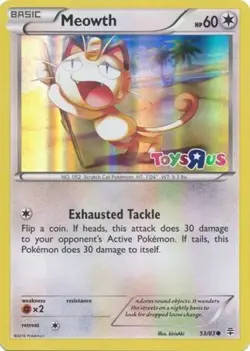 Lightly Played Meowth - 53/83 - Toys R Us Promos 2016 Pokemon Miscellaneous Prom - Image 1
