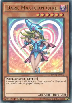 1996 YUGIOH 1ST EDITION DARK MAGICIAN GIRL RARE HOLO #MVP1-EN056 - Image 1