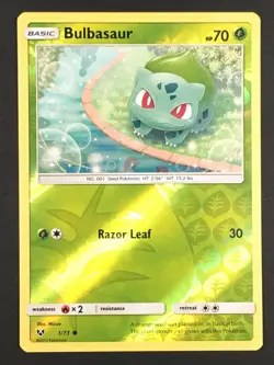 Pokemon TCG Bulbasaur 1/73 Shining Legends Reverse Holo Common NM - Image 1