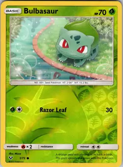 Bulbasaur 1/73 Shining Legends Reverse Holo Pokemon TCG NM - Image 1