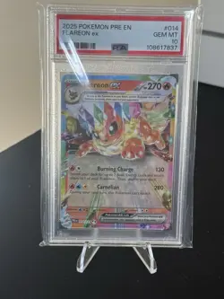 2025 POKEMON PRE EN-PRISMATIC EVOLUTIONS #014 FLAREON EX PSA 10 - Image 1
