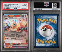2025 POKEMON PRE EN-PRISMATIC EVOLUTIONS #014 FLAREON EX SURPRISE BOX PSA 10 - Image 3
