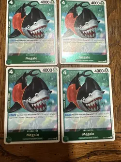 Megalo EB04-018 R - The Azure Sea's Seven ENGLISH OP14 One Piece PLAYSET X4 - Image 3