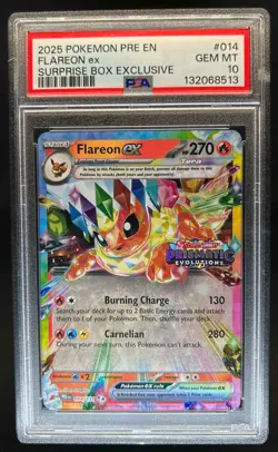 2025 Pokemon SV Prismatic Evolutions PRE EN Flareon ex Promos #014/131 PSA 10 - Image 1