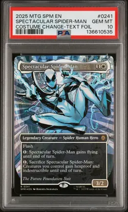2025 MTG MARVEL'S SPIDER-MAN BORDERLESS-TEXTURED SPECTACULAR SPIDER-MAN PSA 10 - Image 1