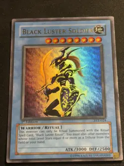 Black Luster Soldier 1st Edition Yu-Gi-Oh Card SYE-024 Ultra Rare Played LP - Image 1