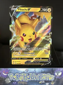 Pokemon Card Pikachu V 043/185 Vivid Voltage Half Art Near Mint - Image 1