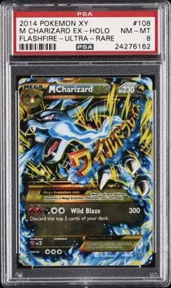 2014 POKEMON XY FLASHFIRE ULTRA RARE #108 M CHARIZARD EX PSA 8 - Image 1