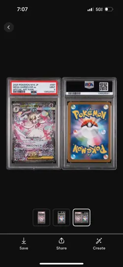 2025 POKEMON JAPANESE M1S-MEGA SYMPHONIA #087 MEGA GARDEVOIR ex SAR PSA 9 TCG - Image 1