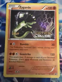 LP Pokemon TCG: Zygarde XY129 PRE RELEASE STAFF STAMPED XY Fates Collide Promo - Image 1