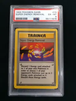 Graded PSA 6 SUPER ENERGY REMOVAL #79 1999 Pokemon Game EX - MT - Image 1