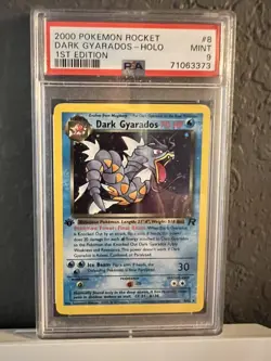 2000 Pokemon Team Rocket - #8 Dark Gyarados [1st Edition] Holo - PSA 9 - Image 1
