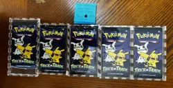 Pokemon TCG Acrylic Booster Pack Cases (4) Short Crimp & (1) Long Crimp - Image 1