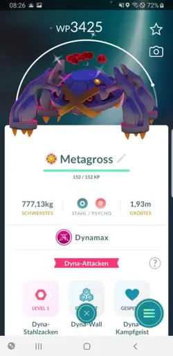 Pokemon Go Shiny Dynamax Metagross - Pokemon Go Schillernd Dynamax Metagross - Image 1