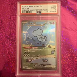 Pokemon Mew ex Paldean Fates Special Illustration Rare #232 PSA 9 Mint - Image 1