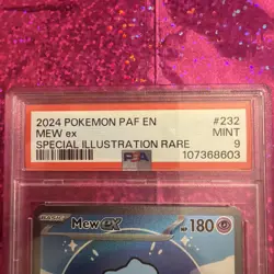 Pokemon Mew ex Paldean Fates Special Illustration Rare #232 PSA 9 Mint - Image 3