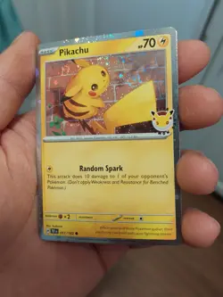 Pokemon TCG Pikachu 051/162 Cosmos Holo Pokemon Day 2026 Promo NM Double Swirl - Image 1