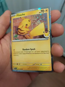 Pokemon TCG Pikachu 051/162 Cosmos Holo Pokemon Day 2026 Promo NM Double Swirl - Image 2